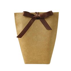 Bolsa marrón con cinta para regalos