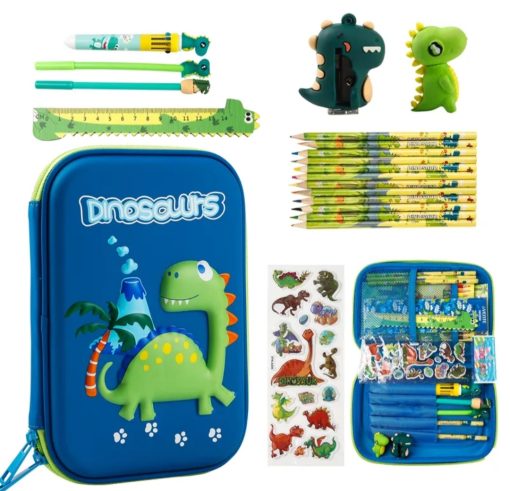 Estuche con útiles escolares Dinosaurio
