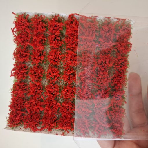 Arbustos con flores Miniatura Maqueta Arquitectura Rojo - Pack 49 uds - Imagen 4