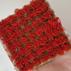 Arbustos con flores Miniatura Maqueta Arquitectura Rojo - Pack 49 uds