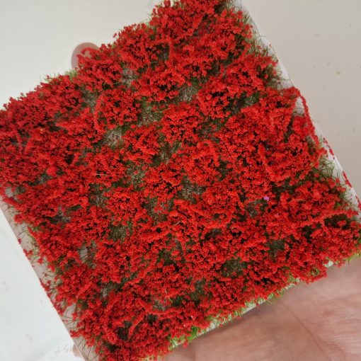 Arbustos con flores Miniatura Maqueta Arquitectura Rojo - Pack 49 uds
