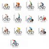 Ciclistas y bicicletas a escala