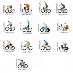 Ciclistas y bicicletas a escala
