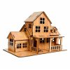 Casa de madera armable a escala - 20x12x14cm