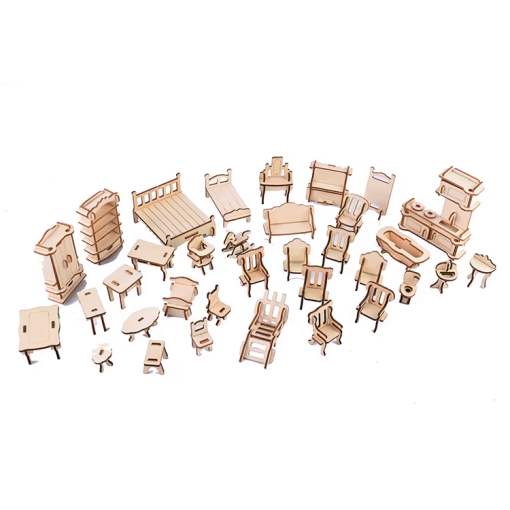 Muebles armables en miniatura